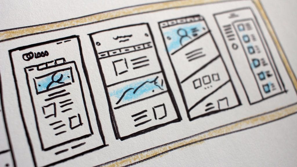 this image is a wireframe for a small business website